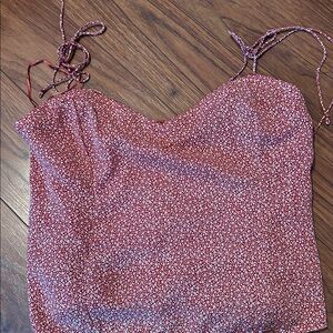 Abercrombie & Fitch Red Floral Smocked Top